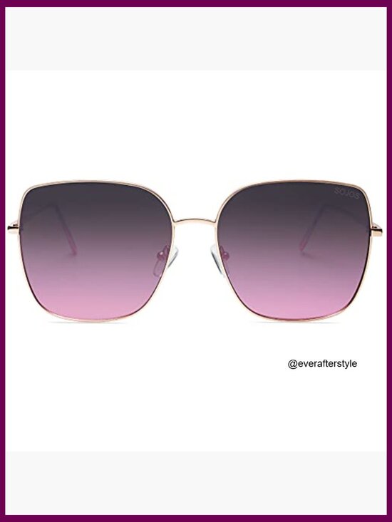 Metal Frame Oversized Square Sunglasses UV400 Protection main image 4